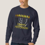 Sudadera Feliz Hanukkah Menorah Gray<br><div class="desc">Feliz Hanukkah Menorah Gray</div>