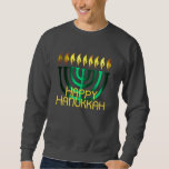 Sudadera Feliz Hanukkah Menorah Green<br><div class="desc">Feliz Hanukkah Menorah Green</div>