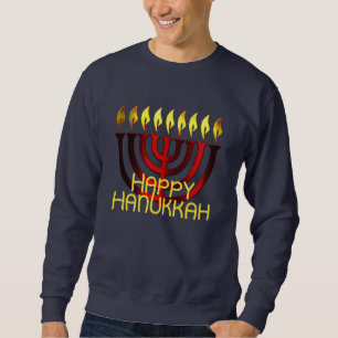 Sudadera Feliz Hanukkah Menorah Red