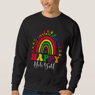 Sudadera Feliz Holi Y todos Festival del Leopardo Arcoíris