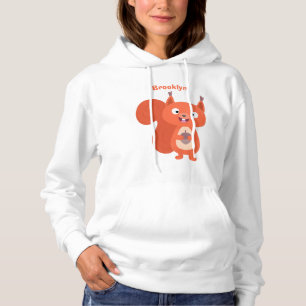 Sudadera Feliz ilustracion de personalizado de ardilla roja