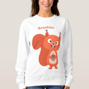 Sudadera Feliz ilustracion de personalizado de ardilla roja