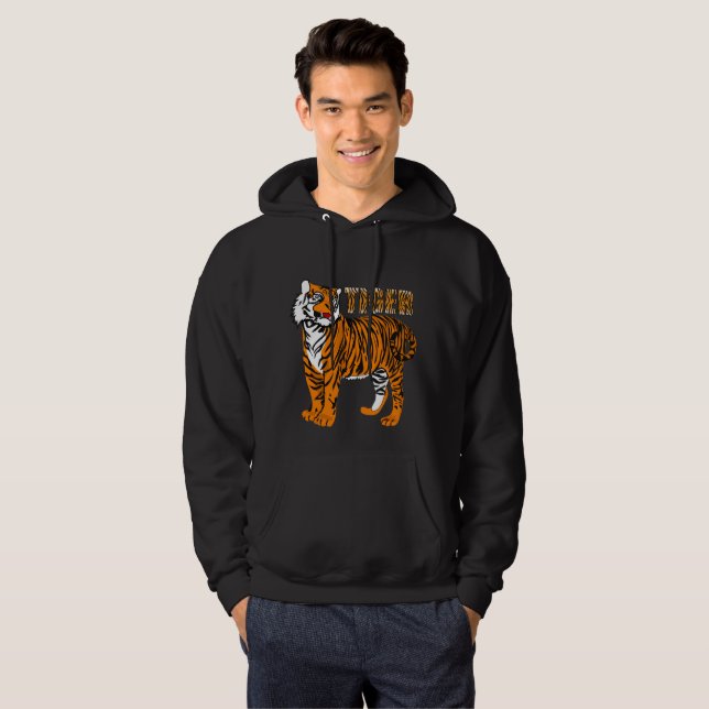 Sudadera Feliz ilustracion de tigres negros (Anverso completo)
