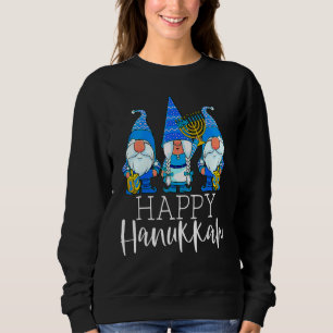 Sudadera Feliz Janucá Tres Gnomos Amante Gnomos Judíos Cha
