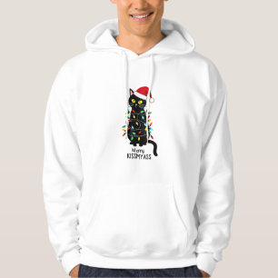 Sudadera Feliz Kissmyass Gato Divertido Luces de Navidad Pr