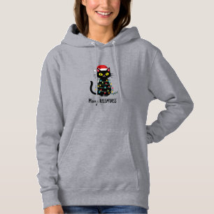 Sudadera Feliz Kissmyass Gato Divertido Luces de Navidad Pr