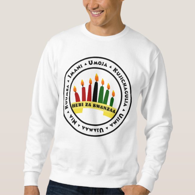 Sudadera Feliz Kwanzaa con 7 principios (Anverso)
