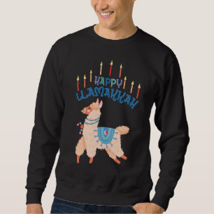 Sudadera Feliz Llamakkah Hanukkah Menorah