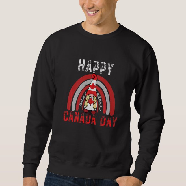 Sudadera Feliz Maple Leaf Canadá Día Bandera Arcoiris (Anverso)