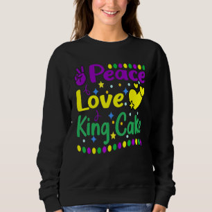 Sudadera Feliz Mardi Gras King Cake Peace Ama a los niños h