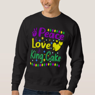 Sudadera Feliz Mardi Gras King Cake Peace Ama a los niños h