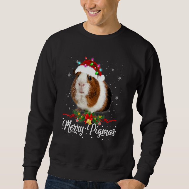 Sudadera Feliz Máscara Facial de Conejillo de Indias Navide (Anverso)