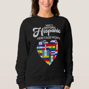Sudadera Feliz Mes de Patrimonio Nacional Hispano Bandera L
