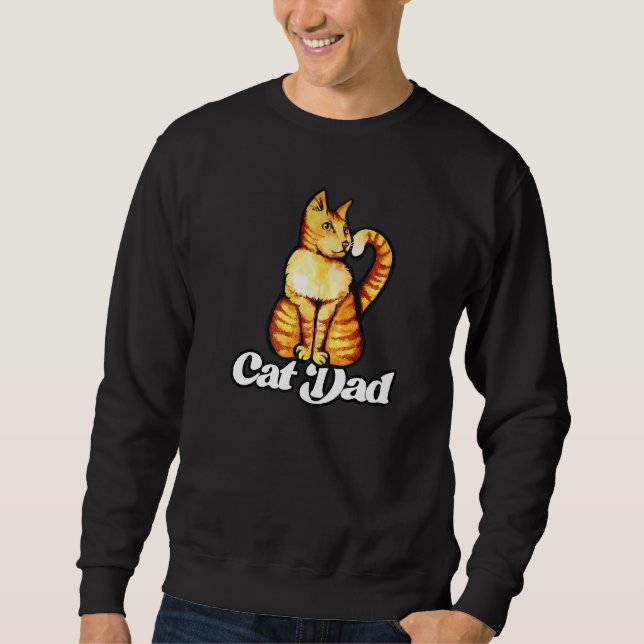 Sudadera Feliz Naranja Tabby Cat Dad (Anverso)