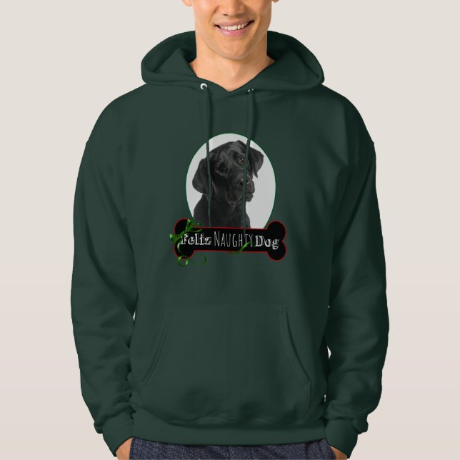 Sudadera Feliz Naughty Black Lab (Anverso)
