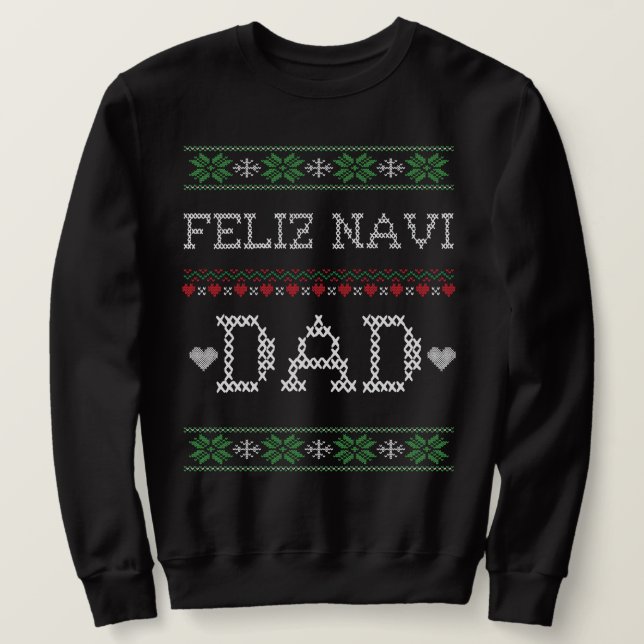 Sudadera FELIZ NAVI DAD navidades graciosos (Anverso del diseño)