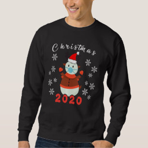 Sudadera Feliz Navidad 2020 Snowman En Máscara Pajama Snowf