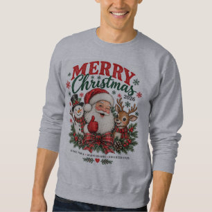 Sudadera Feliz Navidad 2026 Santa Reno Viejo Nieve