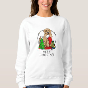 Sudadera Feliz Navidad 2 Goldendoodle (rojo dorado) Cute