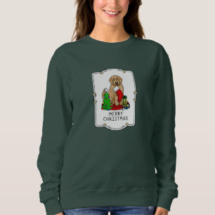 Sudadera Feliz Navidad 2 Goldendoodle (rojo dorado) Cute