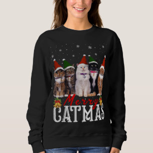 Sudadera Feliz Navidad a la familia de gatos de la familia