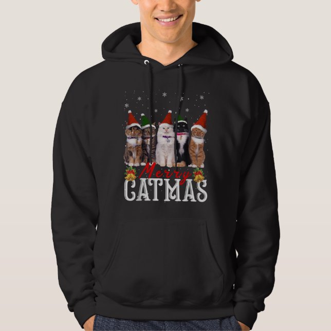 Sudadera Feliz Navidad a la familia de gatos de la familia (Anverso)