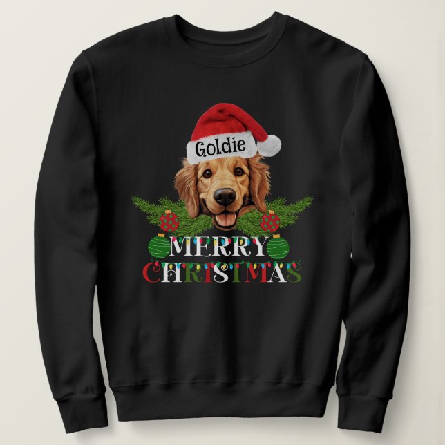 Sudadera Feliz Navidad a la persona del Golden Retriever (Anverso del diseño)