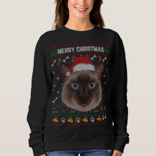 Sudadera Feliz Navidad a un gato siamés le encanta la dulce