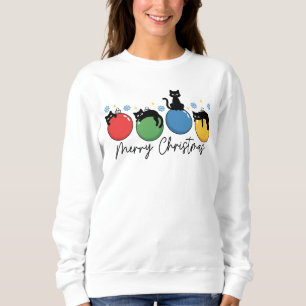 Sudadera Feliz Navidad Adornos de Gatos de Navidad Lindos