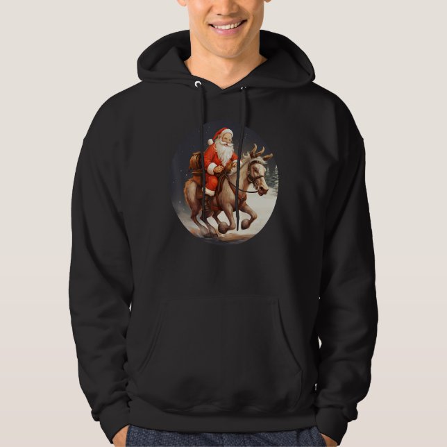 Sudadera Feliz Navidad al burro con el disfraz de Santa Cla (Anverso)