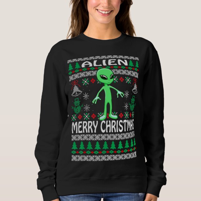Sudadera Feliz Navidad Alien UGLY Xmas Niños Pajama Adolesc (Anverso)