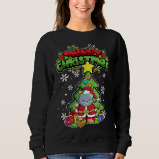 Sudadera Feliz Navidad Animales - Gato gatito de Navidad de