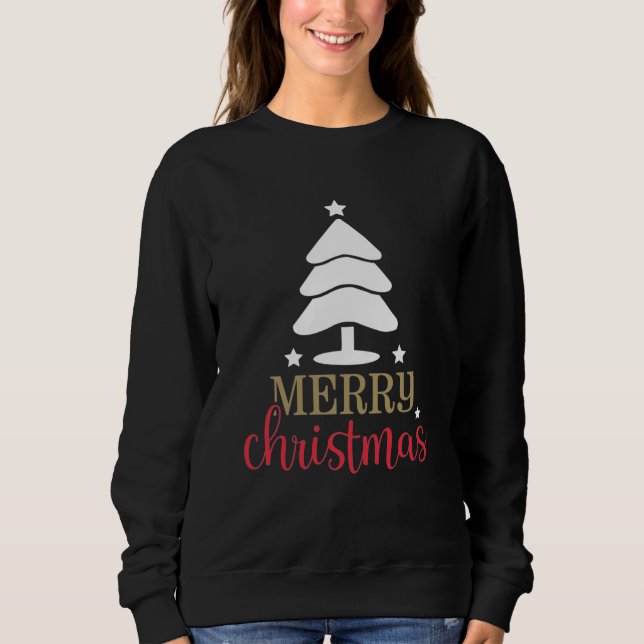 Sudadera Feliz Navidad Árbol femenino (Anverso)