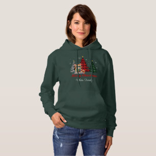 Sudadera Feliz Navidad Árboles Nombre de gato corto perso