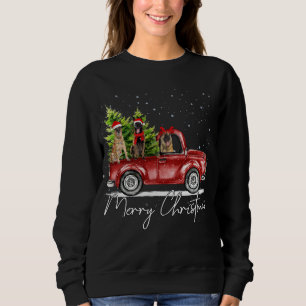 Sudadera Feliz Navidad Belga Malinois Santa Red Truck X