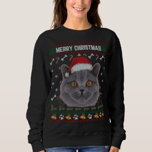 Sudadera Feliz Navidad Británica Shorthair Lover lindo feo