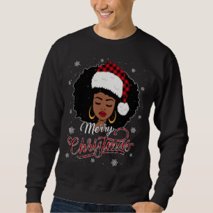 Sudadera Feliz Navidad Búfalo Jugado Reina Santa Afro Ame
