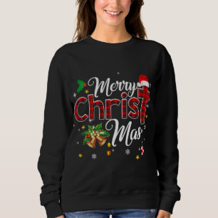 Sudadera Feliz Navidad Búfalo Plactado Cruz Roja Cristiana