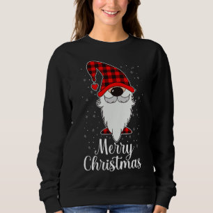 Sudadera Feliz Navidad Búfalo Plaid Gnome Nieve Lover Xma
