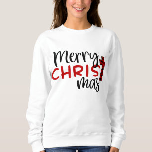 Sudadera Feliz Navidad, búfalo plantado cristiano religios