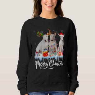 Sudadera Feliz Navidad Bull Terrier Perro Santa Luz Reno So