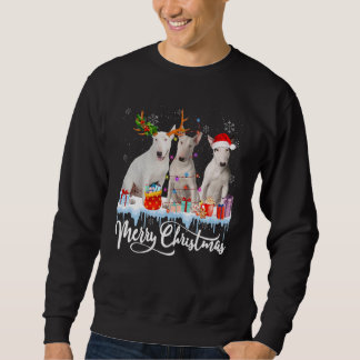 Sudadera Feliz Navidad Bull Terrier Perro Santa Luz Reno So