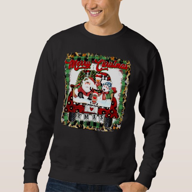 Sudadera Feliz Navidad Camión de Navidad Cute Santa Claus R (Anverso)