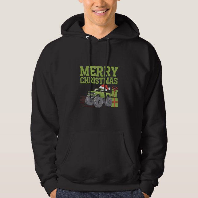Sudadera Feliz Navidad Camión Monstruo Niño Xmas  (Anverso)