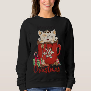 Sudadera Feliz Navidad Camisas Gato Amantes de Navidad Tee