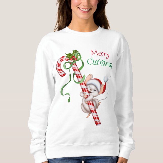 Sudadera Feliz Navidad Candy Candy Mouse lindo feriado (Anverso)