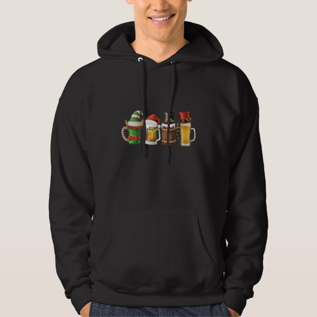 Sudadera Feliz Navidad Cervezas Bebiendo Santa Beer Lover (Anverso)