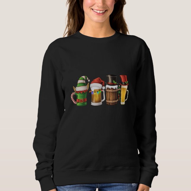 Sudadera Feliz Navidad Cervezas Bebiendo Santa Beer Lover (Anverso)