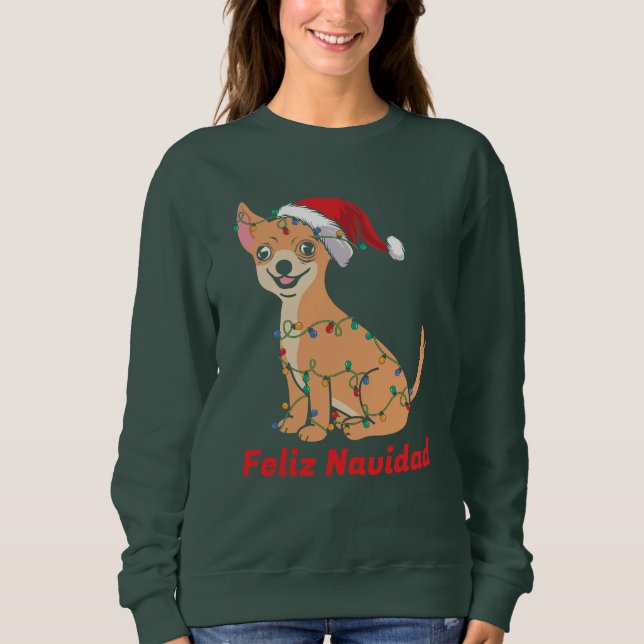 Sudadera Feliz Navidad Chihuahua (Anverso)