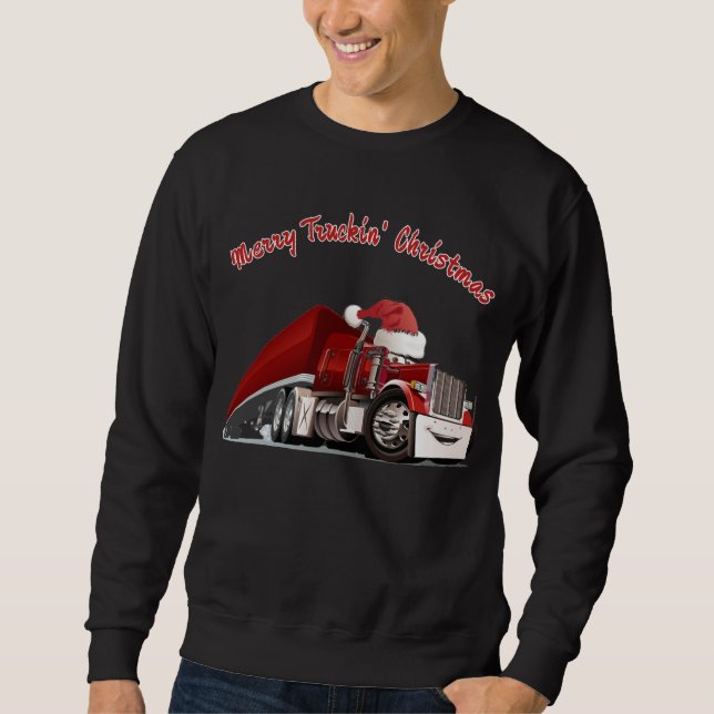 Sudadera Feliz Navidad con camiones  (Anverso)